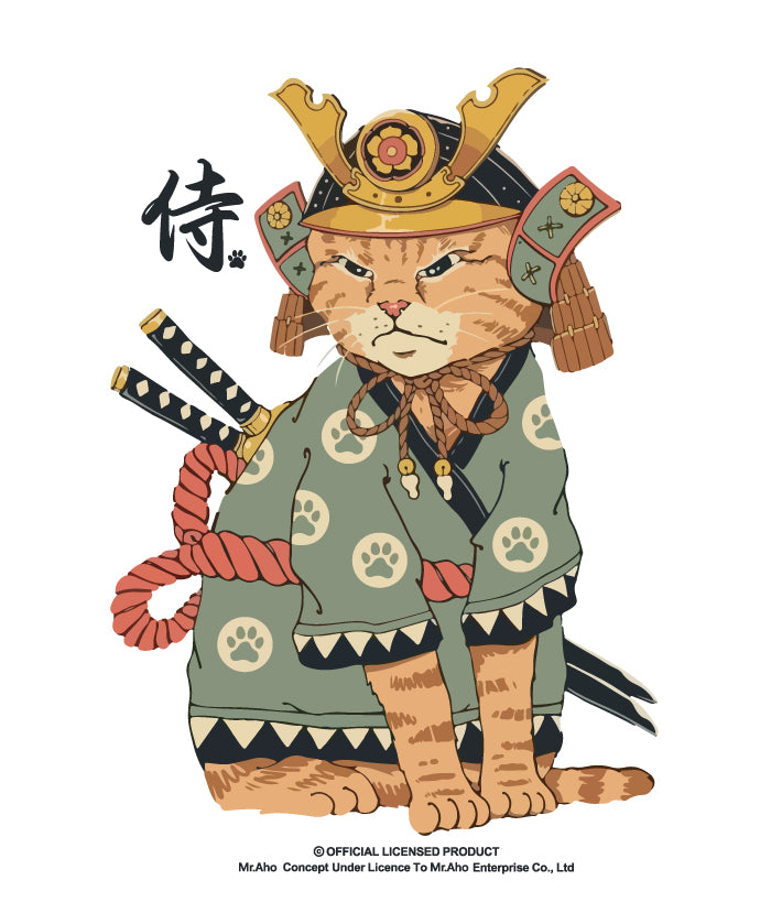 f-267-Ukiyoe Samurai Cat