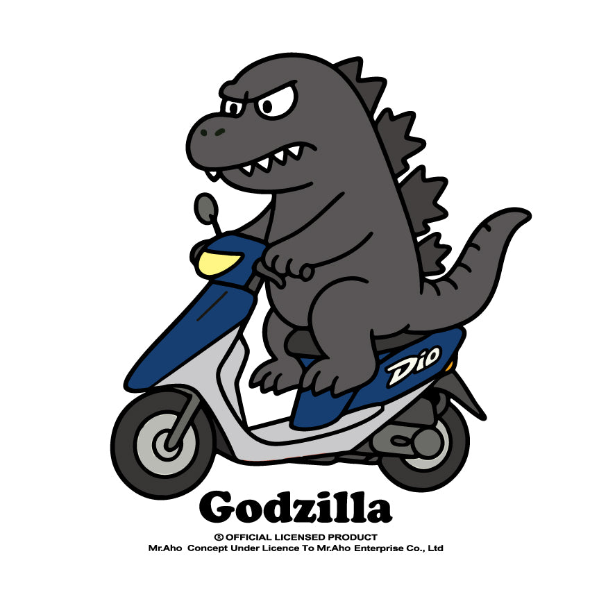 f-427-Godzilla Dio Motorcycle-T-shirt-Short Sleeve